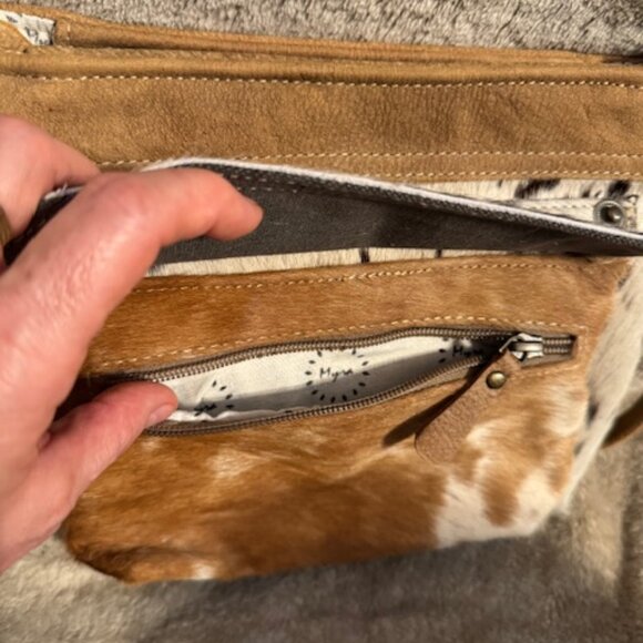 Myra Bag Vintage Bygone Leather & Cowhide Crossboy Bag S-1212 - New With Tags - Picture 8 of 16